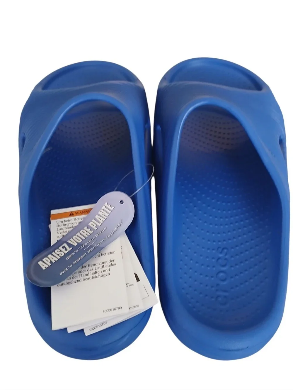NEW CROCS Mellow Tide Recovery Slides Women's 10 Blue Relaxation Comfort